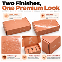 Boîte à courrier personnalisée avec insert en papier à 3 positions et logo en relief, boîte cadeau orange pour les produits de beauté, les soins de la peau et l'emballage d'abonnements