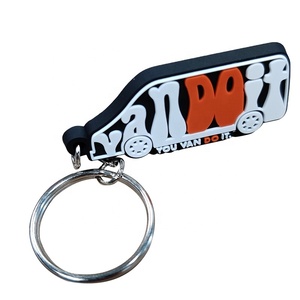 Custom Logo Truck and Bus Shaped Soft PVC Promotional Keychains & Carabiners Busine