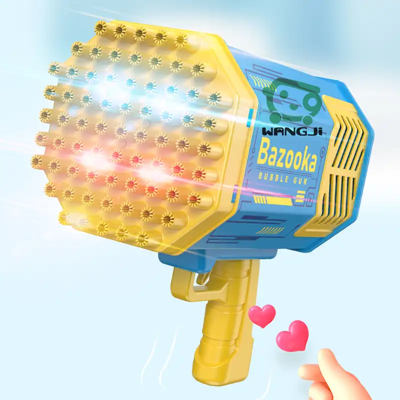 Kids Outdoor Game Blower Boom Grote Bellen Machine Licht Flash 69 Gat Launcher Bazooka Raket Bubble Gun