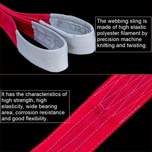 Tùy Chỉnh 1T 2T 3T 5T <span class=keywords><strong>10T</strong></span> Đôi Lớp 6:1 Nâng <span class=keywords><strong>Sling</strong></span> Dây Đeo Bền Polyester Phẳng Vải <span class=keywords><strong>Sling</strong></span> - Product Image 5
