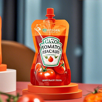 Sacs de mylar d'emballage de jus de sauce tomate avec impression personnalisée sac de pochette à bec coloré en papier d'aluminium personnalisé