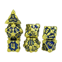 Ensemble de dés de jeu de rôle (DND) en métal écologique à 7 pièces polyédriques pour jeux de table/bureau et soirées en bar