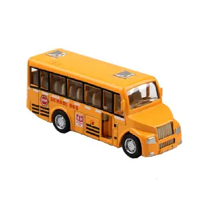 Vehículo de autobús escolar de aleación 1:60 para niños, juguetes educativos para niños, juguetes de fundición personalizados, juguetes de coche extraíbles PASS EN71