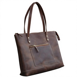 Sacs à main décontractés en cuir véritable noir pour femmes, vente en gros, personnalisables OEM, durables, grande capacité, fermeture éclair, souples, imperméables - Product Image 2