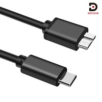 Cable USB-C Micro B 3.0 DFX de 10 Gbps y 1 m, Material de PVC Trenzado, Conexión para Disco Duro Externo para iPhone 15, MacBook, Seagate, WD
