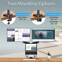 Support d'ordinateur portable et de moniteur Support de bureau réglable pour moniteur Ressort à gaz Double moniteur et bras de montage pour ordinateur portable