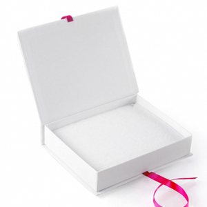 Custom Logo <b>White</b> Rigid Cardboard Book Shape Cosmetic Packaging Magnetic Paper Gift <b>Box</b> With Ribbon - Product Image 5