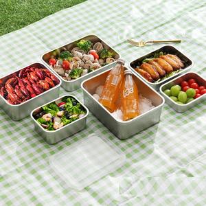 Maxcook Nouveau Boîte de Conservation Alimentaire en Acier Inoxydable 304 avec Couvercle pour le <span class=keywords><strong>Camping</strong></span> et la Cuisine - Product Image 2