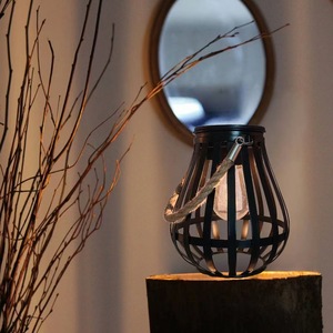 <b>Outdoor</b> Hanging <b>Solar</b> LED <b>Lantern</b> Iron Rope Handle Warm Light For Garden Courtyard Decor - Product Image 2