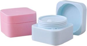 New Style Custom Color & Size White Pink Square Double Layer Wall <b>Jar</b> <b>Plastic</b> Cosmetic <b>Jars</b> for Skin Care Lotion and Cream - Product Image 3