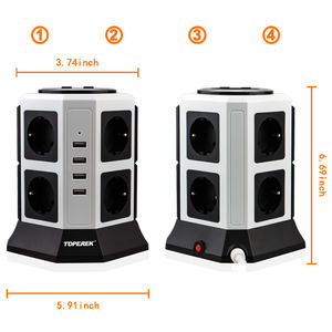 Interruttori e Prese Elettriche Standard Europeo <span class=keywords><strong>2022</strong></span>, Presa Intelligente a Torre Verticale - Product Image 4