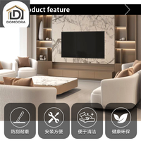 Panel de Revestimiento de Pared de PVC con Diseño de Mármol, Lámina Decorativa con Relieve y Acabado Cepillado para Interiores Comerciales, Directo de Fábrica