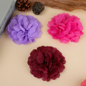Flores de tela hechas a mano de gasa para accesorios para el cabello, bodas, despedidas de soltera, cumpleaños, uso diario. - Product Image 4
