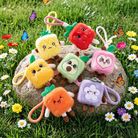 Groothandel Cartoon Mini Groente Fruit Pluche Sleutelhanger Ronde Pluizige Lichaam Knijp Speelgoed Kleine Ledematen Tas Charm 14cm Cadeau