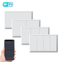 Interrupteur intelligent Wi-Fi Matter, fil neutre en option, interrupteur standard américain, interrupteur à bouton-poussoir, compatible avec Tuya Alexa
