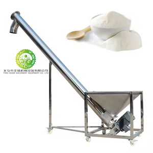 Automatic feeding spiral inclined conveying equipment, grain particle conveying belt, spiral conveyor with buffer hopper - Product Image 2