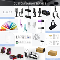 Microfono Lavalier Wireless a condensatore Streaming di registrazione vocale Youtube professionale per PC cellulare con microfoni a doppio risvolto