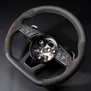 Volante da Corsa in Fibra di Carbonio Forgiata a Forma di D per <span class=keywords><strong>Audi</strong></span> A4 RS3 <span class=keywords><strong>A3</strong></span> A6 A5 R8 <span class=keywords><strong>TT</strong></span> Q5 A7 RS6 A4L A5 A6L Q3 Q7 A8 R8 - Product Image 1