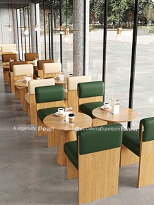 Moderne Silencieux Vent Lait Thé Boutique Café Carte Siège Canapé Sweet Shop Gâteau Livre Bar Aire De Repos Table Chaise Combinaison pour Restaurants - Product Image 3
