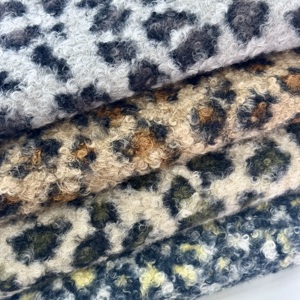 Nhà Máy Cung Cấp Siêu Mềm Mại Thoải Mái Mùa Đông Ấm Áp Dệt Kim Len Giống Như Polyester Xoăn Bông Len Lông Thú Giả Vải In Ấn - Product Image 1