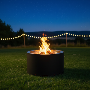 Foyer extérieur sans fumée de 27 pouces pour jardin, cheminée <span class=keywords><strong>centrale</strong></span> en bois avec pioche à feu pour le camping - Product Image 2