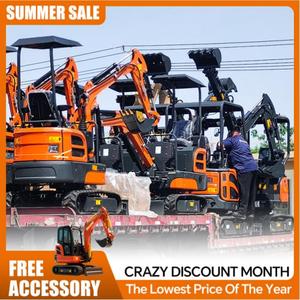 Free shipping Construction Mini Excavator 1.7ton <b>Small</b> Hydraulic Excavator Tracked Backhoe Farm Excavator mini digger excavator - Product Image 5