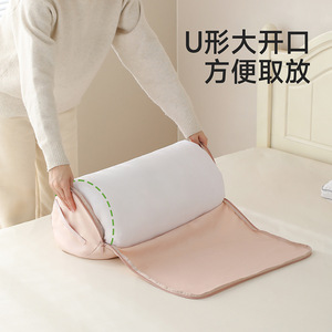 FaSoLa Clothing Storage <b>Bag</b> Large Capacity Round Moisture Proof <b>Compressible</b> Quilt Organizer For Indoor Use - Product Image 1