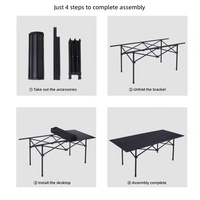 Table de camping pliable en acier au carbone, taille personnalisée, légère et durable, pour les pique-niques en plein air