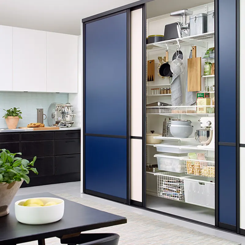 Cheap modular modern sliding wardrobe walk in organizer closet set
