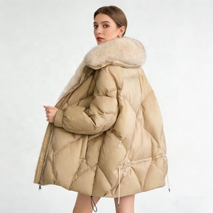 <span class=keywords><strong>Chaqueta</strong></span> Acolchada <span class=keywords><strong>para</strong></span> <span class=keywords><strong>Mujer</strong></span>, Diseño Personalizado OEM, con Cuello de Piel Grande, Acolchado Diamantado, Abrigo de Invierno, Fabricante de Chaquetas Acolchadas - Product Image 2