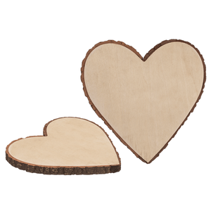 Disco di legno a forma di cuore decorazione rustica con charme 15 x 15 cm - Product Image 1