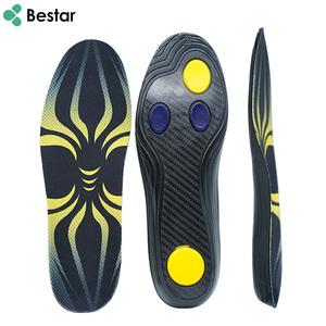 Plantillas de fibra de carbono de longitud completa con soporte de gel de cuatro puntos para el arco del pie, malla transpirable para asistencia en saltos de baloncesto - Product Image 1