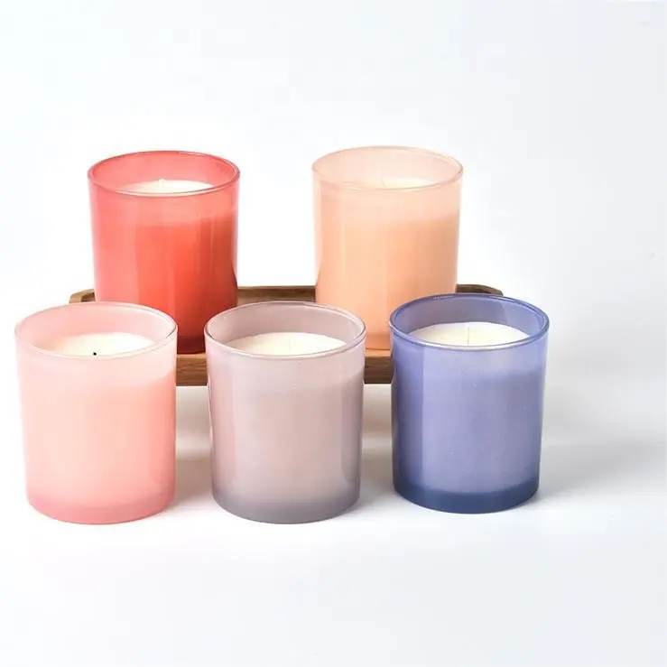Pink Glass Scented Candle Romantic Smokeless Cup Candle Scented Colorful Candles Aromatherapy In A Glass With Paper Cover