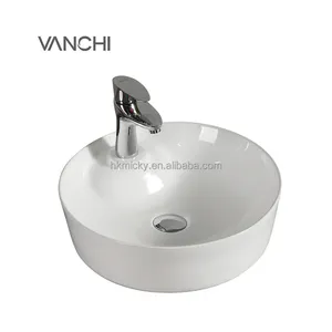 Lavabo Modern Ceramic Bathroom Sink Hand Wash Basin Round Vessel Hotel Porcelain Countertop Art Basin