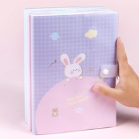 Diario para Estudiantes, Diseño de Conejo Espacial, Cuaderno de PVC con Cierre de Botón, Papel Rayado de 80g, Agradable para la Vista, Personalización OEM Disponible