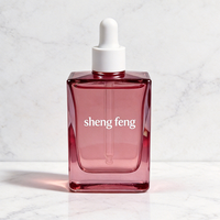 Flacon compte-gouttes en verre transparent de 30 ml à épaule plate avec logo personnalisé pour huile capillaire, sérum, gouttes pour les yeux, sérum de soin de la peau, emballage cosmétique