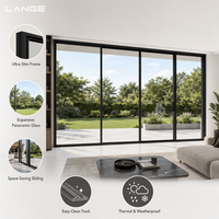 Porte coulissante panoramique durable et étanche, système de portes coulissantes automatiques robustes pour devantures de magasins, restaurants et centres commerciaux