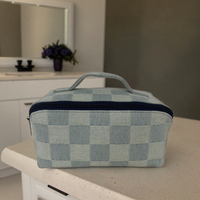 Trousse de Toilette Femme en Toile Imperméable Personnalisable avec Logo, Fermeture Éclair, Poignée Souple, Idéale Voyage, Compatible Sac de Voyage