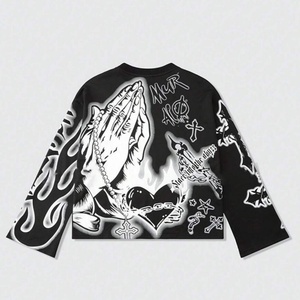 Sweat-shirts à col rond de haute qualité OEM unisexes avec logo personnalisé en coton et polyester, tissu épais, imprimé à l'écran, en French Terry - Product Image 2