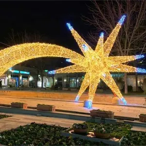 Guirlandes lumineuses à grandes étoiles 3D LED pour l'extérieur Décorations de Noël pour la décoration de Street Park