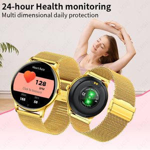 <span class=keywords><strong>Smartwatch</strong></span> BW0904 (2 Cinturini) per Donna e Uomo, Cinturino in Acciaio Inossidabile Dorato, Risposta alle Chiamate, Monitoraggio Frequenza Cardiaca, Ossigeno nel Sangue, <span class=keywords><strong>Smartwatch</strong></span> Sportivo - Product Image 4
