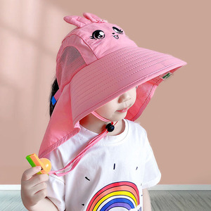 Kulomi Children's Bucket Hat With Neck Protection UV Sunshade Breathable Cotton For 2-6 Years Old Boys And Girls - Product Image 3