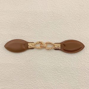Embossed Texture PU <strong>Leather</strong> Toggle Pair Buckles Metal Ring Hook Eye Fastener Kids Outerwear Decorative Connecting Buttons - Product Image 3