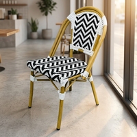 Chaise d'extérieur en rotin empilable en aluminium, résistante aux intempéries, idéale pour restaurant, café, bar, patio, balcon