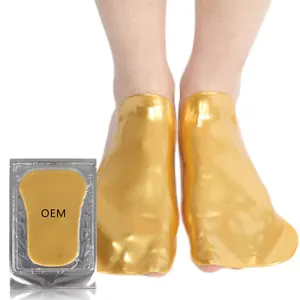 Прямая Заводская поставка 24k Золотая увлажняющая косметическая маска для ног с кристаллами