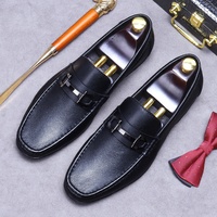 Chaussures de ville de luxe 90219 en cuir de vachette pour homme, collection Printemps-Été, à semelle souple, à enfiler, design patchwork, résistantes à l'usure, rehaussantes, pour le bureau et la carrière