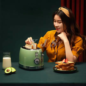 เครื่องปิ้งขนมปังแบบช่องกว้างพิเศษ2ชิ้นเครื่องปิ้งขนมปังแบบเรโทรออก6ระดับ - Product Image 5