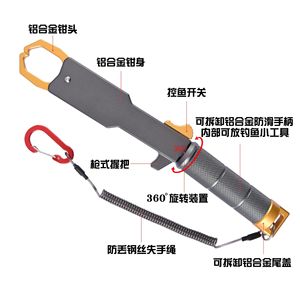 Pince de pêche en alliage d'aluminium K11, contrôleur de poisson gris avec mousqueton et étui pour matériel de pêche - Product Image 5