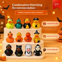 Canard en caoutchouc couineur d'Halloween, canard jaune sorcière crâne, jouet de bain, décoration de fête, cadeau de vacances