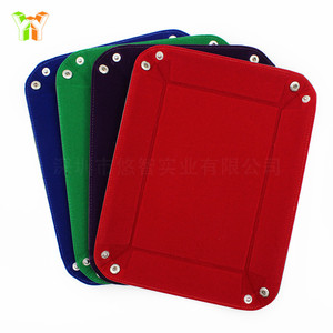 PU leather desktop <b>storage</b> tray, creative <b>folding</b> tray, key tray, velvet-lined <b>storage</b> <b>box</b> - Product Image 2